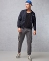 Shop Men's Grey Cargo Jogger Pants-Full