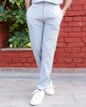 Shop Men's Grey Casual Pants-Front