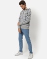 Shop Men's Grey Checked Hooded Sweatshirt-Full