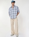 Shop Men's Grey Checked Oversized Shirt-Full