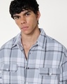 Shop Men's Grey Checked Oversized Shirt