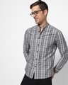 Shop Men's Grey  Checked  Shirt-Front