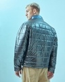 Shop Men's Grey Color Block Oversized Puffer Jacket-Design