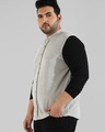 Shop Men's Grey Color Block Plus Size Shirt-Front