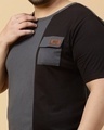 Shop Men's Grey & Black Color Block Plus Size T-shirt