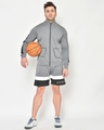 Shop Men's Grey Color Block Shorts-Front
