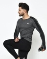 Shop Men's Grey Color Block Slim Fit T-shirt-Full