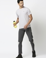 Shop Men's Grey Color Block Slim Fit Track Pants