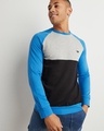 Shop Men's Grey Color Block Sweatshirt-Front