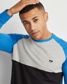 Shop Men's Grey Color Block Sweatshirt-Full