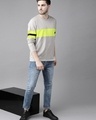 Shop Men's Grey Color Block T-shirt-Full