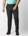 Shop Men's Grey Color Block Track Pants-Front
