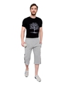 Shop Men's Grey Cotton 3/4 th Shorts-Full