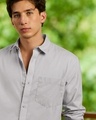 Shop Men's Grey Cotton Linen Shirt