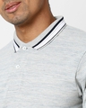 Shop Men's Grey Cotton Polo T-shirt