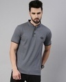 Shop Men's Grey Cotton T-shirt-Front