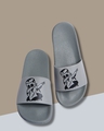 Shop Men's Grey Dab Printed Sliders-Front