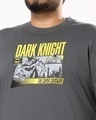 Shop Men's Grey Dark Knight Plus Size Chest Printed Oversized Fit T-shirt
