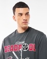 Shop Men's Grey Deadpool Graphic Printed Oversized T-shirt