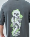 Shop Men's Grey Death Mark Graphic Printed Oversized T-shirt