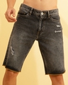 Shop Men's Grey Distressed Denim Shorts