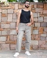 Shop Men's Grey Distressed Loose Fit Jeans