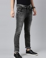 Shop Men's Grey Distressed Slim Fit Jeans-Design