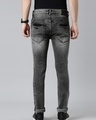 Shop Men's Grey Distressed Slim Fit Jeans-Full