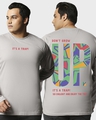 Shop Men's Grey Dont Grow Up Typography Plus Size T-shirt-Front