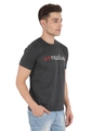 Shop Men's Grey Dotted Grey Typography Cotton T-shirt-Full