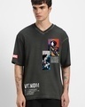 Shop Men's Grey Eddie Brock Graphic Printed Oversized T-shirt-Front