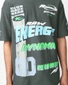 Shop Men's Grey Energy Varsity Graphic Printed Oversized T-shirt
