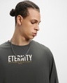 Shop Men's Grey Eternity Graphic Printed Oversized T-shirt