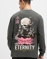 Shop Men's Grey Eternity Graphic Printed Oversized T-shirt-Front