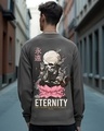 Shop Men's Grey Eternity Graphic Printed Oversized T-shirt-Front