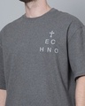 Shop Men's Grey Faith in Techno Reflective Printed Oversized T-shirt