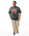 Shop Men's Grey Fearsome Graphic Printed Oversized Plus Size T-shirt-Full