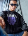 Shop Men's Grey Forever King Graphic Printed Oversized Plus Size Hoodies-Front