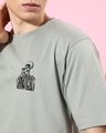 Shop Men's Grey Graphic Printed Oversized T-shirt