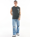 Shop Men's Grey Graphic Printed Oversized Vest-Full