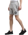 Shop Men's Grey Graphic Printed Shorts-Front