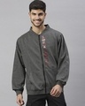 Shop Men's Grey HBHM Typography Jacket-Front