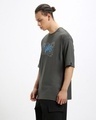 Shop Men's Grey Heat Waves Graphic Printed Oversized T-shirt-Full