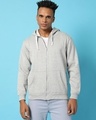 Shop Men's Grey Hooded Sweatshirt-Front