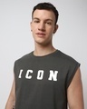 Shop Men's Grey Icon Graphic Printed Boxy Fit Vest