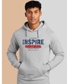 Shop Men's Grey Inspire Typography Hoodie-Front