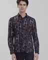 Shop Men's Grey Jigsaw Geometric Printed Slim Fit Shirt-Front