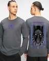 Shop Men's Grey King Black Panther Graphic Printed T-shirt-Front