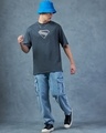 Shop Men's Grey Kryptonian Heritge Graphic Printed Oversized T-shirt