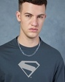Shop Men's Grey Kryptonian Heritge Graphic Printed Oversized T-shirt